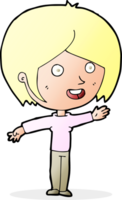 cartoon happy girl waving png