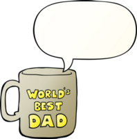 worlds best dad mug with speech bubble in smooth gradient style png