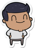 sticker of a cartoon happy man png