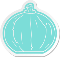 cartoon sticker of a pumpkin png