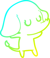 verkoudheid helling lijn tekening van een schattig tekenfilm olifant png