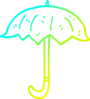 cold gradient line drawing of a cartoon open umbrella png