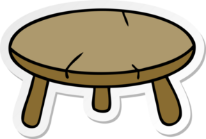 hand drawn sticker cartoon doodle of a wooden stool png