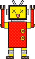 comic book style cartoon of a robot png