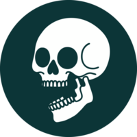 iconic tattoo style image of a skull png