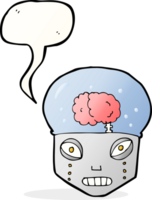 cartoon spooky robot head with speech bubble png