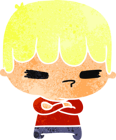 retro desenho animado ilustração do uma kawaii fofa Cruz Garoto png