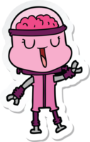 sticker of a happy cartoon robot png