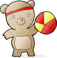 urso de desenho animado praticando esportes png