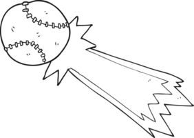 hand drawn black and white cartoon baseball ball png