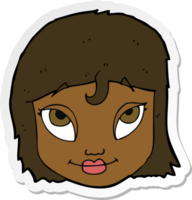 sticker of a cartoon woman smiling png