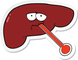 sticker of a cartoon unhealthy liver png