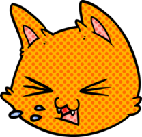 cara de gato de desenho animado cuspindo png