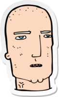 adesivo de um cara durão careca de desenho animado png