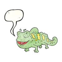 main discours bulle texturé dessin animé caméléon png