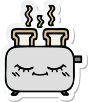 sticker of a cute cartoon of a toaster png