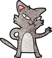 contento cartone animato gatto agitando png