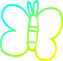 cold gradient line drawing of a cartoon butterfly png