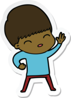 sticker of a happy cartoon boy png