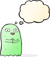 funny cartoon ghost with thought bubble png