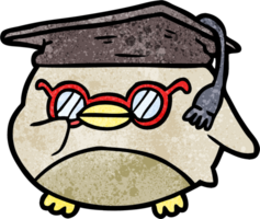 cartoon clever old owl png