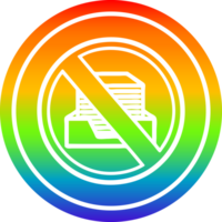 Büro papierlos kreisförmig Symbol mit Regenbogen Gradient Fertig png