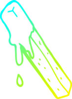 cold gradient line drawing of a cartoon dipped fry png