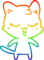 Regenbogen Gradient Linie Zeichnung von ein Karikatur Katze png