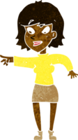 mulher de desenho animado apontando png