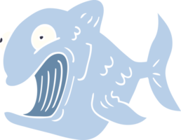 rolig tecknad doodle fisk png