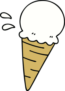 hand dragen knäppa tecknad serie vanilj is grädde png