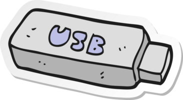 sticker of a cartoon USB stick png