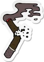 autocollant d'un cigare cassé de dessin animé png