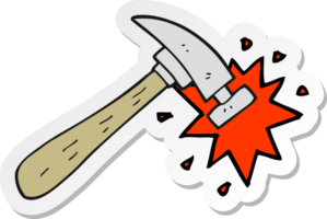 sticker of a cartoon hammer png