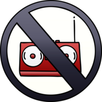 gradient shaded cartoon of a no radio allowed sign png