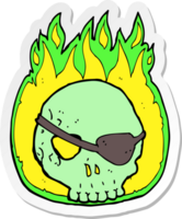 sticker of a cartoon skull with eye patch png