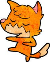 friendly cartoon fox dancing png