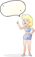 hand drawn speech bubble cartoon gym woman png