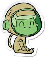 sticker of a happy cartoon astronaut png