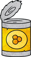 hand drawn textured cartoon doodle of a can of peaches png