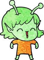 cartoon alien girl laughing png