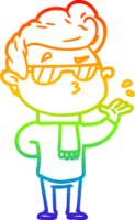 arco iris degradado línea dibujo de un dibujos animados frio chico png