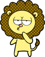 león cansado de dibujos animados png