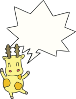 cute cartoon giraffe with speech bubble png