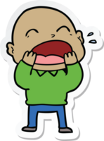 sticker of a cartoon shouting bald man png