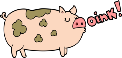 dessin animé cochon grognant png