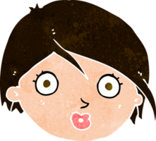 cartoon surprised female face png