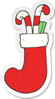 sticker of a cartoon christmas stocking png