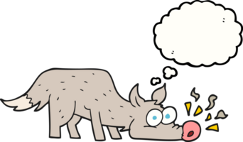 hand drawn thought bubble cartoon dog sniffing png