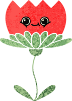 retro ilustración estilo dibujos animados de un flor png